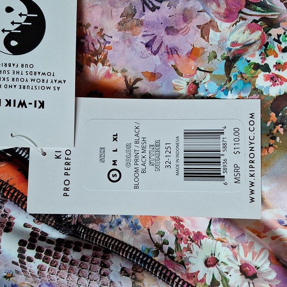 NWT KI Pro Performance Floral Workout Cropped Leggings Size S - Picture 5 of 6